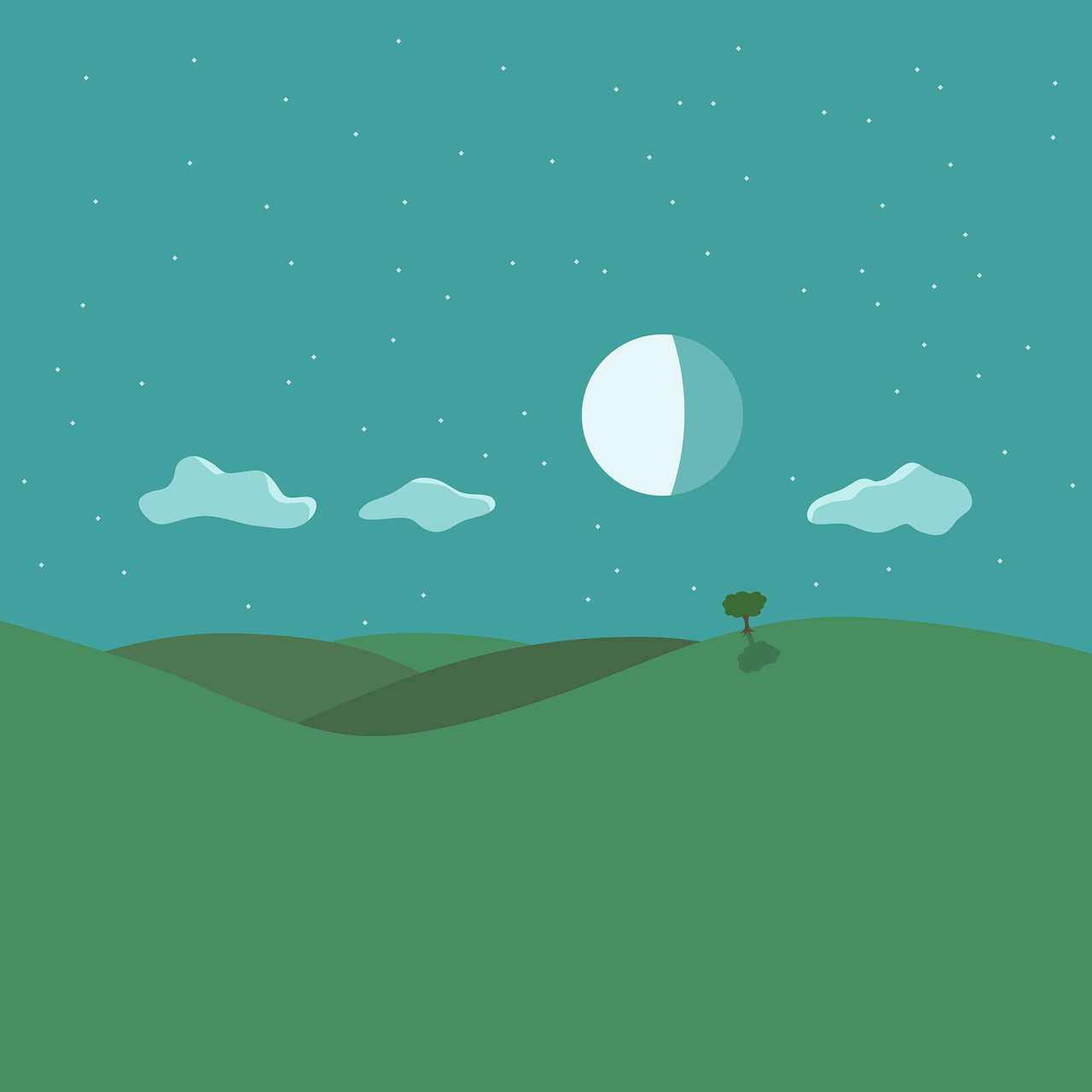 Nature Mountains Moon