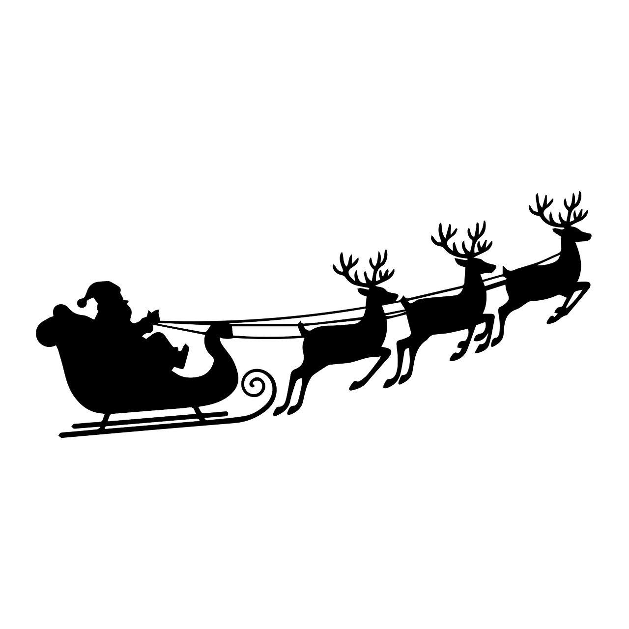 Santa claus Christmas sleigh Reindeer flight
