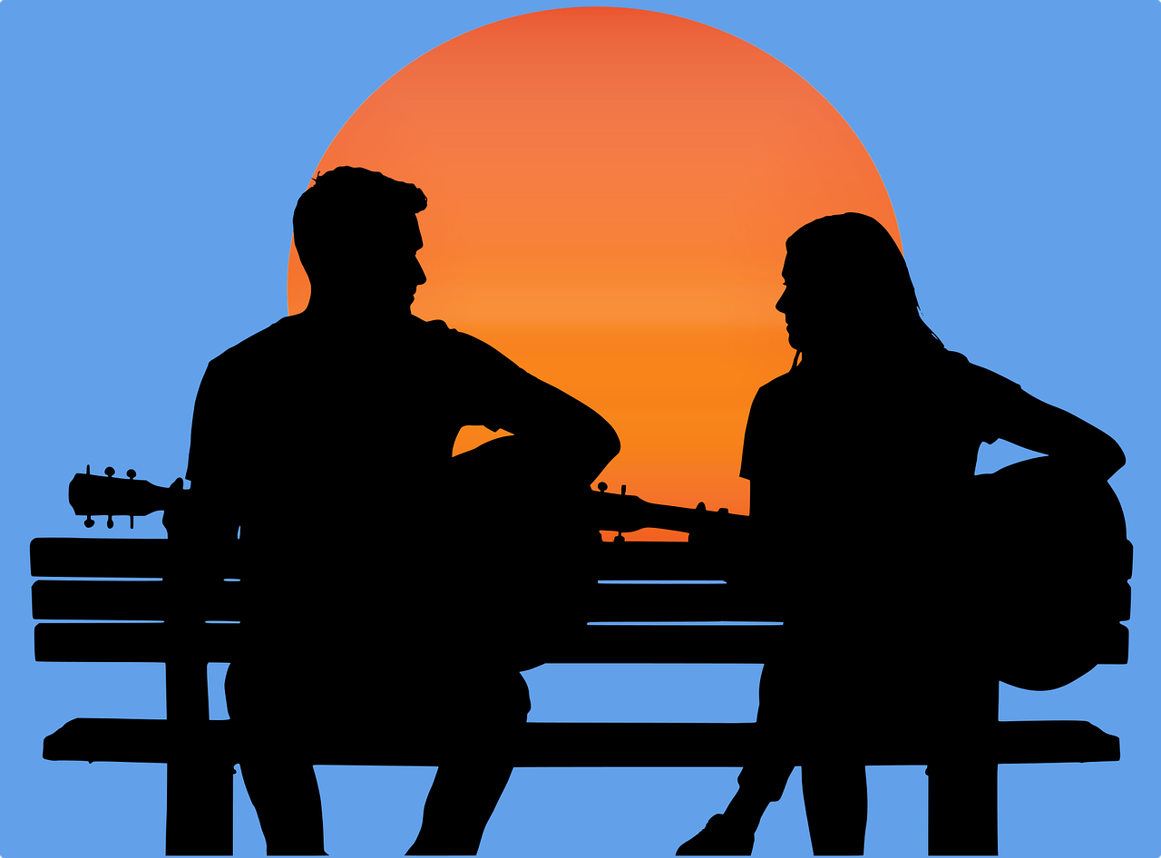 Silhouette Guitar Couple