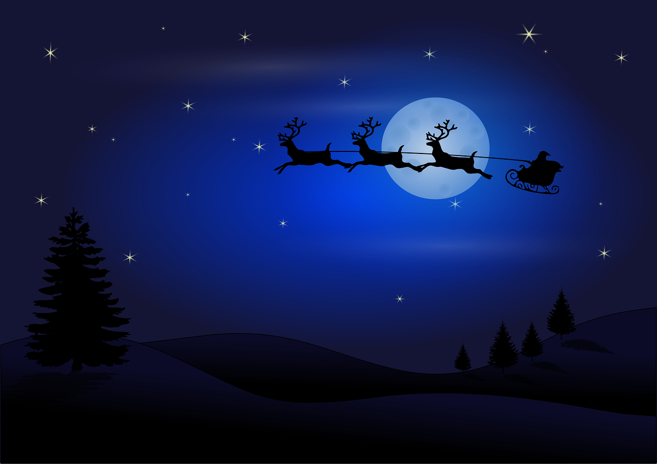 Moon Silhouettes Santa claus