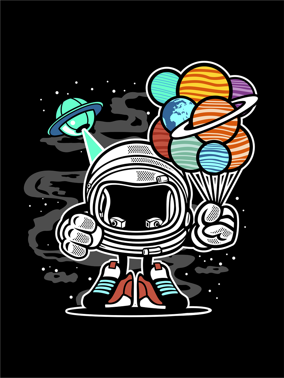 Cartoon Planets Robot