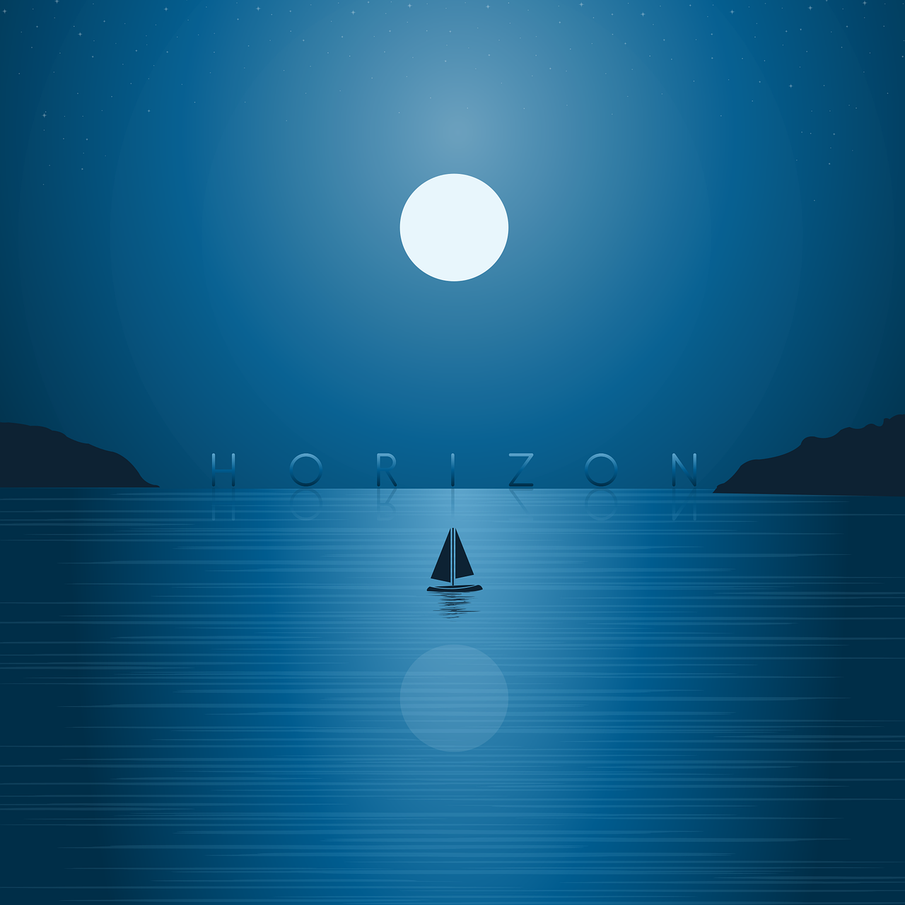 Sea Moon Horizon