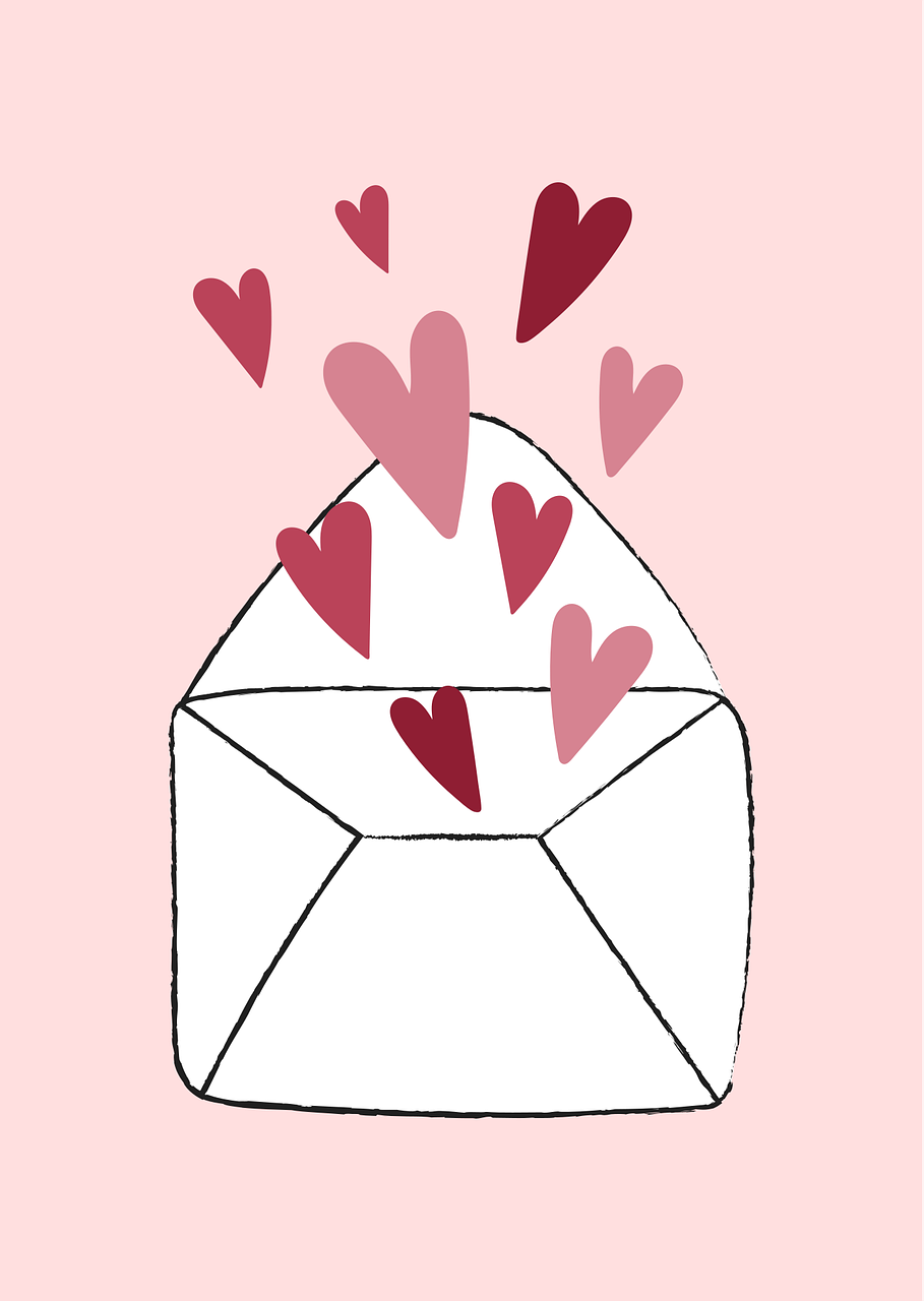 Hearts Letter Envelope
