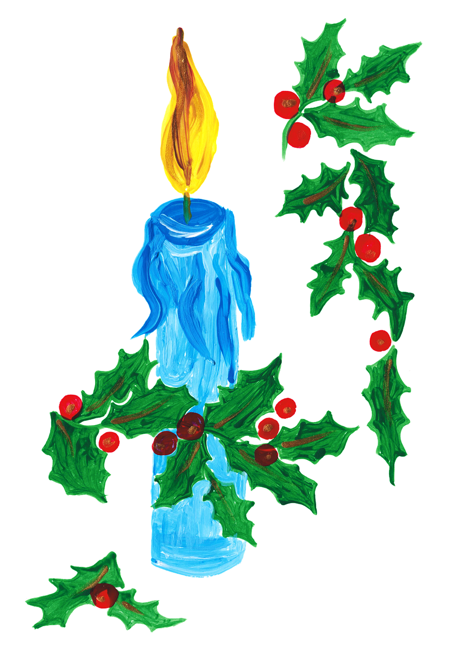 Candle Holly Christmas
