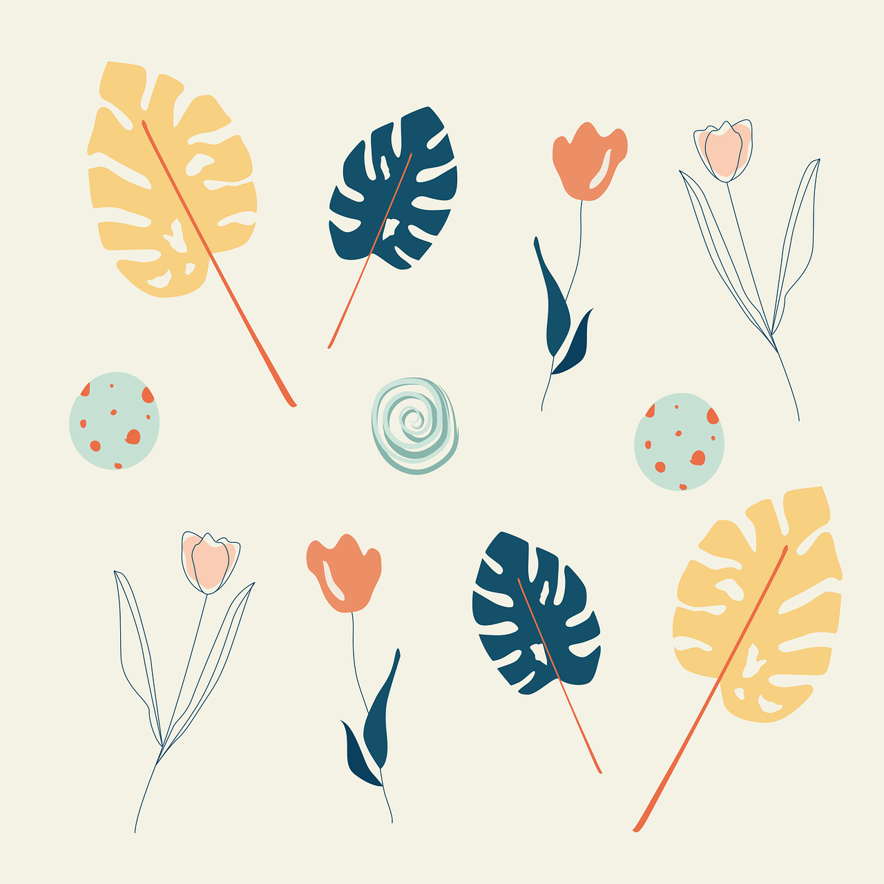 Pattern Leaf pattern Flower wallpaper