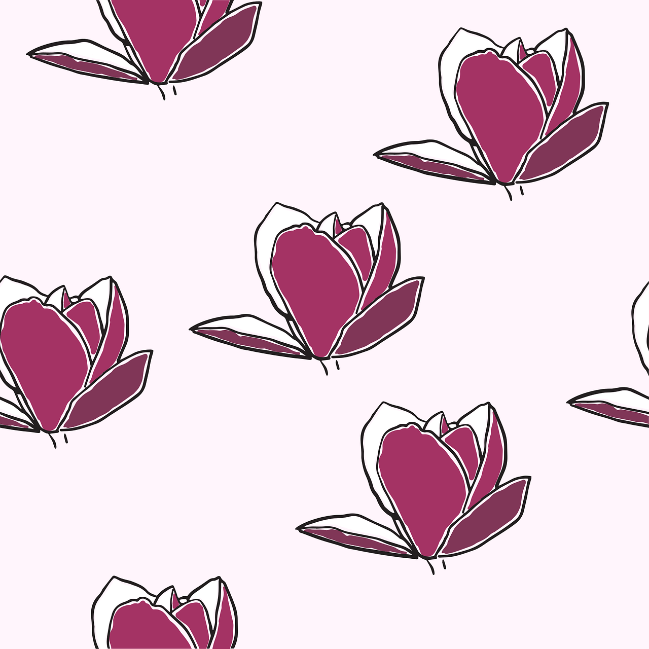 Magnolia Seamless Pattern