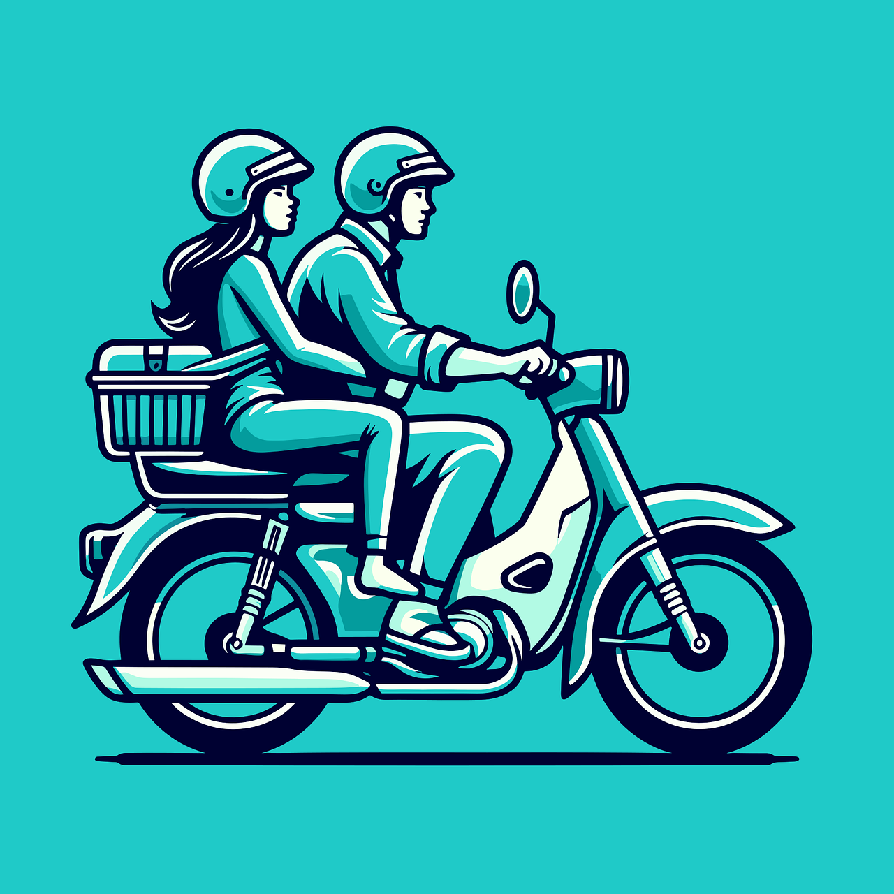 Couple Ride Street